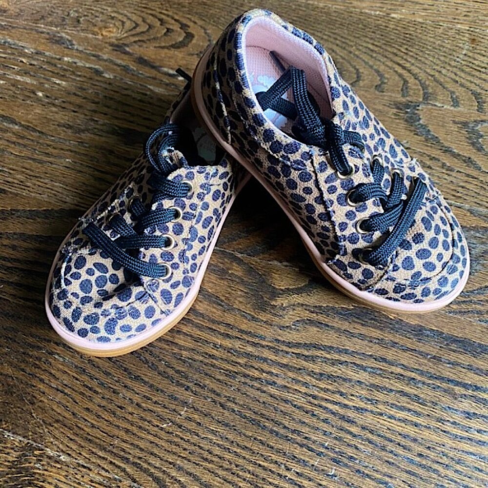 Livie & Luca Leopard Sneakers, Easy-on Velcro Sides, Size 6